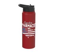 US Flag Pharmacist Stainless Steel Insulated Water Bottle