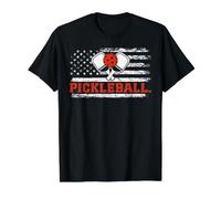 US Flag Pickleball Tshirt - Pickle Ball Paddleball Lover Value Graphic T-Shirt, Men, Black, M