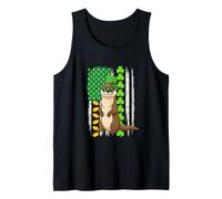 US Flag Shamrocks St. Patrick's Day Otter Lover Kids Family Tank Top
