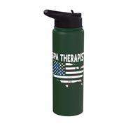 US Flag Spa Therapist Stainless Steel Insulated Water Bottle