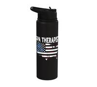 US Flag Spa Therapist Stainless Steel Insulated Water Bottle