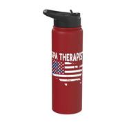 US Flag Spa Therapist Stainless Steel Insulated Water Bottle