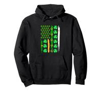 US Flag St. Patrick's Day Shamrocks Irish Matching Parades Pullover Hoodie