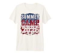 US Flag Summer Camp 2026 Camping Host Squad Director Nurse Premium T-Shirt