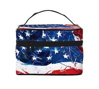 Us Flag Travel Makeup Bag - Elegant and Spacious Cosmetic Organizer for On-The-Go