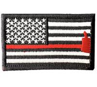 US Flag with Firefighter Axe Funny Tactical Morale Patch - Hook and Loop - Backing Military Army Embroidered Badge Cool Meme Design for Vest Backpack Bag Clothes Helmets Gym Gear