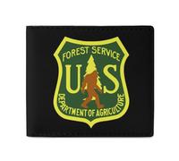 US Forest Service Bigfoot Bifold Wallet for Women Men Personalized Coin Purse Card Case Holder Pocket Wallet