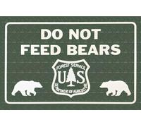US Forest Service Do Not Feed Bears Sign - 12"x8" Metal Warning Plaque for Trail, Camping, Cabin, Lodge, or National Park Outdoor Wildlife Safety Decor