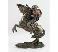 US French Leader Napoleon Bonaparte on Horse Crossing St Bernard Pass Cold Cast Bronze Statue by Religious Gifts