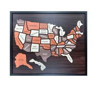 US Geography Puzzle with Smooth Block Designed for Stress Relief Activities Geography Study Student Teaching Aid