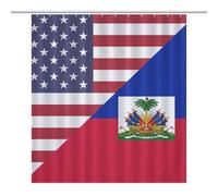 US Haitians Flag Bathroom Shower Curtain Waterproof Bath Liner with Hooks And Grommets Home Decor