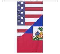 US Haitians Flag Bathroom Shower Curtain Waterproof Bath Liner with Hooks And Grommets Home Decor