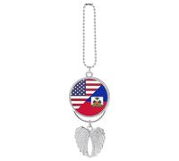 US Haitians Flag Car Hanging Accessories Rear View Mirror Ornaments Interior Decor Pendant Charms