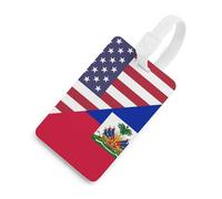 US Haitians Flag Luggage Tag for Suitcase with Name ID Card Travel Bag Labels Identify Decor