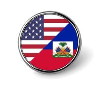 US Haitians Flag Round Brooch Pins Badge Printed Button Tie Lapel Backpack Pin Decoration for Women Men