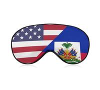 US Haitians Flag Sleep Mask Eye Cover for Sleeping Men Women Light Blocking Travel Blindfold