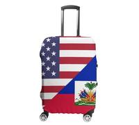 US Haitians Flag Suitcase Cover Travel Luggage Elastic Washable Baggage Covers Fits 19-32 Inch