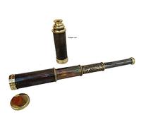 US HANDICRAFTS 12" Handheld Brass Telescope With Engrave Imprints. Pirate Collection