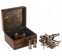 US HANDICRAFTS 8 Inch Maritime Antiques Marine Captain Sextant - Brass Nautical Sextant
