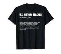 US History Teacher Definition Funny School Quote Value Graphic T-Shirt, Men, Black, XL