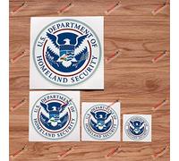 US Homeland Security Decal Vinyl Sticker Round - 4 Pack Glossy, 5.1cm, 7.6cm, 10.2cm, 15.2cm - for Car Boat Laptop Cup Phone