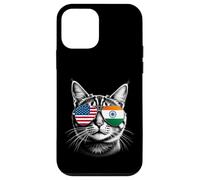 US Indian Cat Sunglasses Design India USA Flag Case for iPhone 12 mini