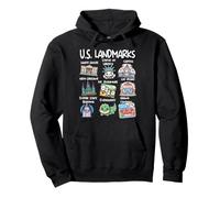 US Landmarks Collection America Travel Vacation New York Pullover Hoodie
