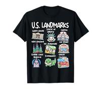 US Landmarks Collection America Travel Vacation New York T-Shirt