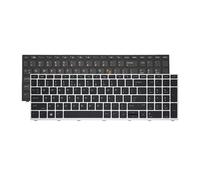 US Laptop Keyboard ， Compatible For HP ， Compatible For Probook ，450 G5 455 G5 470 G5 650 G4 650 G5 English(US Silver Backlit)