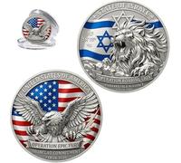 US Lion Challenge Coin,Dual-Sided Operation Roaring Lion & Epic Fury Commemorative Token,Ironclad Commitment Alliance Keepsake,Patriotic Military Keepsake for Veterans,Collector Keepsake Gifts (1Pcs)