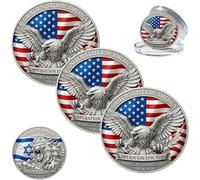 US Lion Challenge Coin, Dual-Sided Operation Roaring Lion & Epic Fury Commemorative Token, Ironclad Commitment Alliance Keepsake, Feb 28, 2026 Patriotic Military Keepsake for Veterans (3pcs)