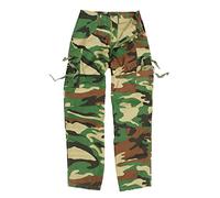 US M65 Style Army Cargo Vintage Camo Combat Trousers Pants (L, Woodland)