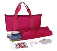 US Mahjong Tiles | 166 Tiles Small Travel Mahjong Set - Beautiful Portable Mah Jongg Play with Rulers Dices, Playing Learning Tool for Women Adults Beginners