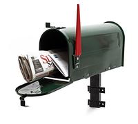 US Mailbox Post Letter Box American Design green with Wall Mount