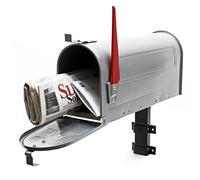 US Mailbox Post Letter Box American Design Silver-grey with Wall Mount