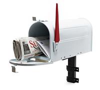 US Mailbox Post Letter Box American Design white with Wall Mount