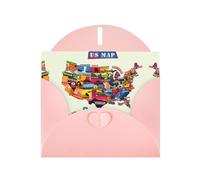 Us Map Seashore Exquisite Pearl Paper Holiday Cards, Birthday Cards, Suitable For Christmas, Valentine'S Day, Wedding Anniversary And Party Invitation Cards.