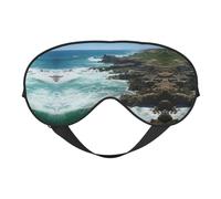 Us Map Seashore Print Sleep Mask Silk-Like Eye Mask Sleeping Eye Mask for Women Men for Travel Sleep Relaxation