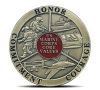 US Marine Corps Core Values Challenge Coin USMC Military Coins