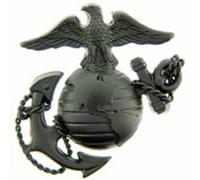 US Marine Corps Emblem E3 Left Cap Subdued Black USMC Lapel Hat Pin