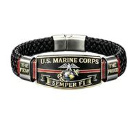 US Marine Corps Semper Fi Bracelet, Patriotic Veteran Bracelet (#C)