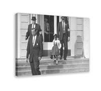 US Marshals With Young Ruby Bridges on School Steps Poster Bedroom Canvas Decor Print Wall Art Office Room Aesthetic Decor Gift Frame 24x36inch(60x90c