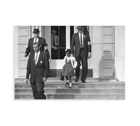 US Marshals With Young Ruby Bridges on School Steps Poster Bedroom Canvas Decor Print Wall Art Office Room Aesthetic Decor Gift Unframe 16x24inch(40x6
