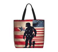 Us Military Soldiers Patriotic Memorial Day Basic Models Tote Bag With Zipper With Inner Pockets,Laptop Work Tote Bag For Sport,Travel