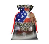 Us Military Soldiers Patriotic Memorial Day Christmas Canvas Gift Bag With Drawstring,Reusable Personalizedgift Bag