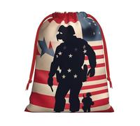 Us Military Soldiers Patriotic Memorial Day Drawstring Gift Bag Holiday Present Goody Bags For Xmas Party Reusable Storage Pouches