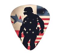 US Military Soldiers Patriotic Memorial Day Guitar Paddles for Bass Guitar, Electric Guitar, Soundtrack, Yukrili 12 Pack