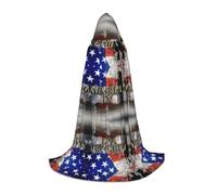 Us Military Soldiers Patriotic Memorial Day Hooded Cape For Teenagers Witch Vampire Cosplay Party Halloween Christmas Printed Long Cloak