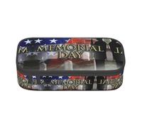 Us Military Soldiers Patriotic Memorial Day Large Capacity Pencil Case Stationery Storage Bag with Zipper Boys Girls Students School