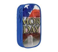 US Military Soldiers Patriotic Memorial Day Pencil Case Blue Pencil Bag | Large Capacity Pencil Pouch Stationery Organizer Makeup Bag For Students Office Travel Art Supplies